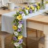 UV Resistant Artificial Pansy Vines Flexible Fake Flower Vines Eucalyptus Leaf Garland  Home Mantle