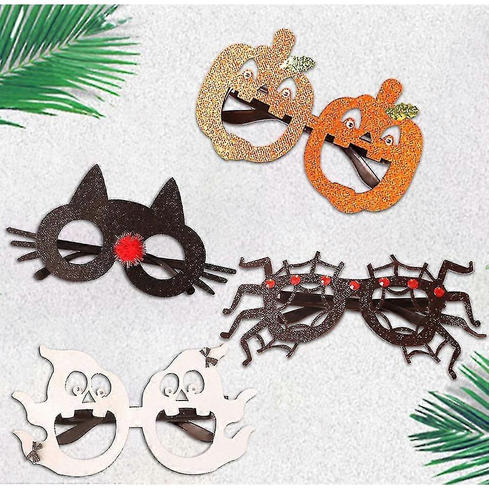 Lot de 2 Lunettes de Décoration d'Halloween Lunettes Créatives Fantôme Citrouille Araignée Lunettes de Décoration pour Ambiance