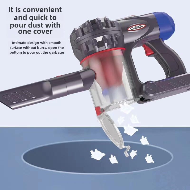 Kids' Electric Pretend Vacuum Cleaner & Cleaning Toy Set: Broom, Dustpan, and Simulated Sweeper.