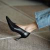 New Spring Genuine Leather Women Shoes Fashion Shallow Pumps Pointed Toe Slip -On Thin Heel Shoes Women High Heels