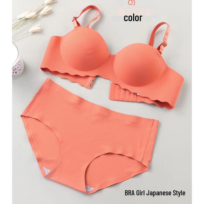 Damen kabelloser Push-Up nahtloser Halbschalen-BH für kleine Brüste
