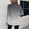 Damenmode Langärmeliges Hemd mit Farbverlauf und Stehkragen