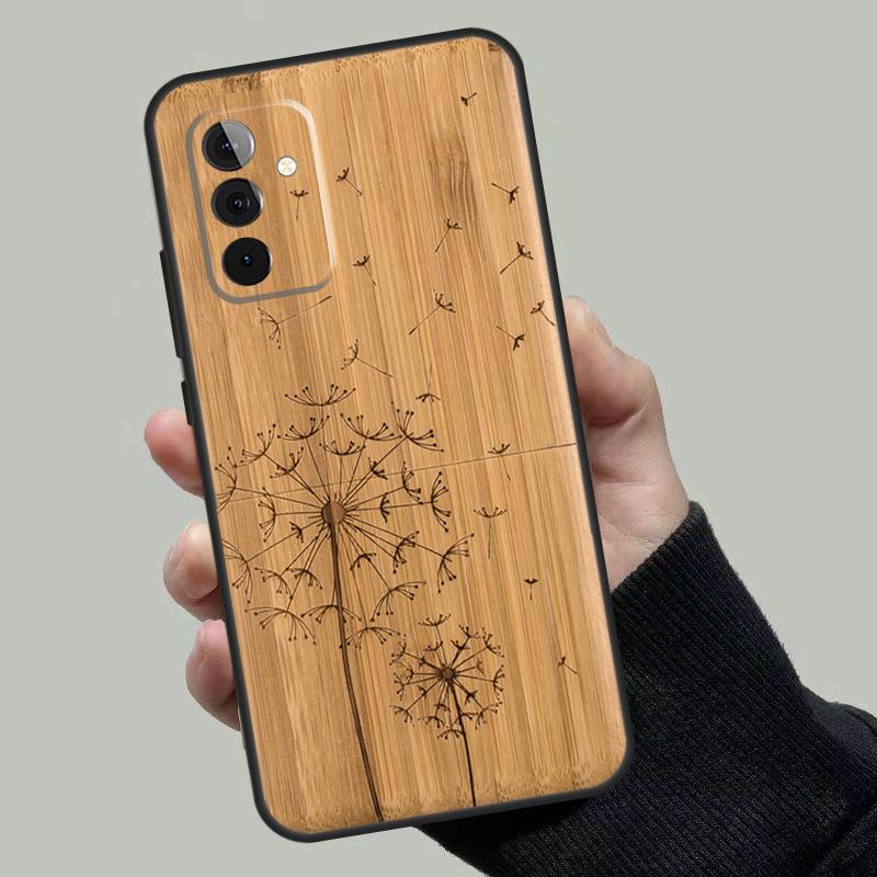 Natural Bamboo Wood Animal Print Case For Samsung Galaxy A56 A36 A16 A33 A13 A23 A52 A32 A12 A54 A34 A14 A53 A15 A35 A55 A17