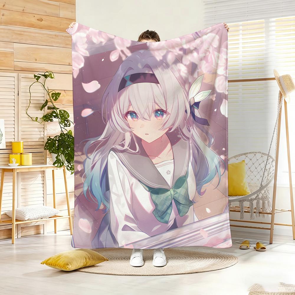 Hit Anime F-Firefly G-Girls Throw Lightweight 240G Flannel Blanket Soft Skin-Friendly For Summer Cooling