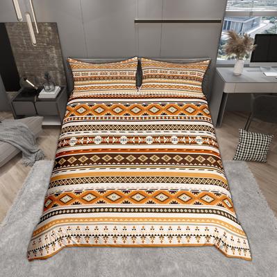 Homewish Vintage Aztec Duvet Cover Set 2pcs/3pcs, Bohemian Geometry Bedding, Southwestern Tribal Pattern Bed Cover Set