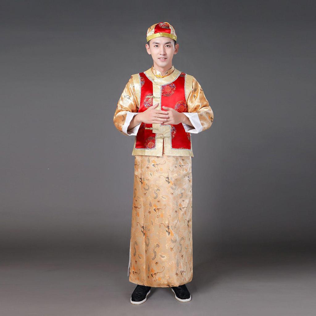 Qing Dynasty Men's Prince Costume - Manchu Beile Lord Outfit for Stage and Events
