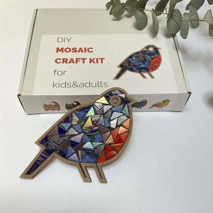 Mosaic Leaf Craft Art Kit for Adults, DIY Mosaic Tiles Kit, Handmade Craft, Stained Glass, All Supplies, Make Your Own