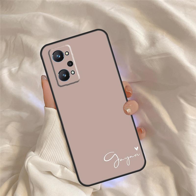 Personalise Custom Name Initial Pastel For Realme C55 C35 C33 C31 C30 C25 C21Y C15 C11 GT Neo 5 3 2 Realme 9 10 11 Pro Plus Case