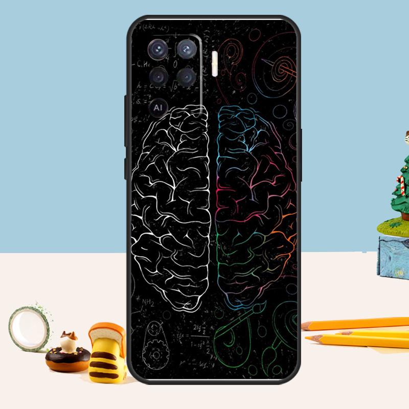 Brain Art Case For Oppo A80 A60 A40 A15 A16 A17 A57 A94 A74 A54 A76 A96 A18 A38 A58 A78 A98 A5 A6 Pro