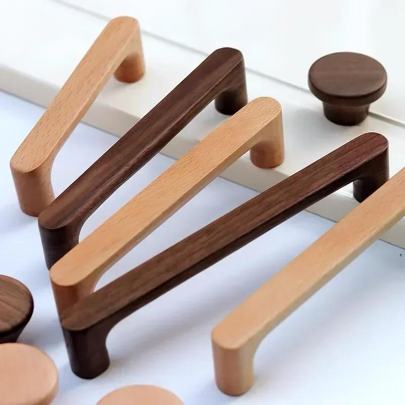 Solid Wooden Kitchen Door Dresser Wardrobe Knobs Cupboard Drawer Pull Cabinet Furniture Handle