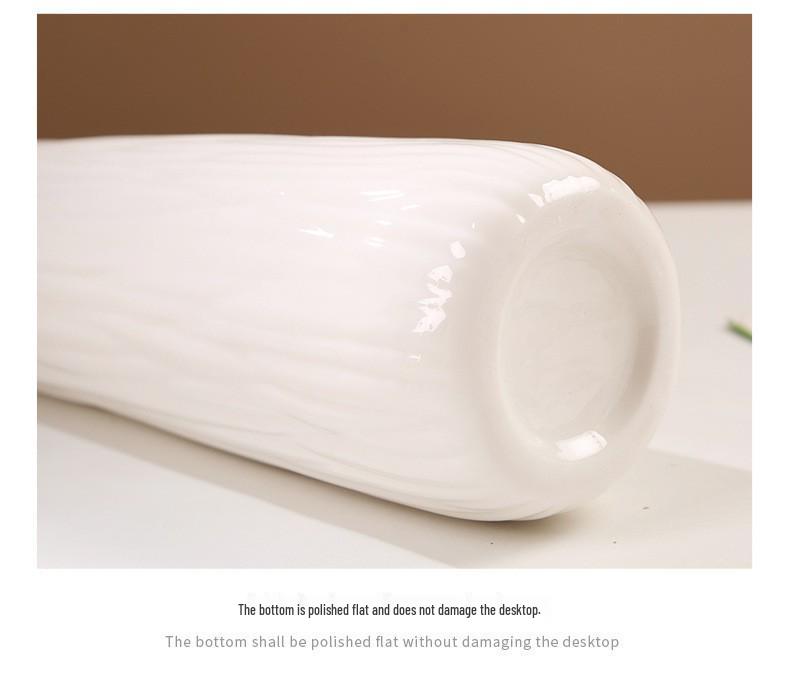 Retro White Ceramic Flower Vase – Creative Ornament for Living Room or Dining Table, Perfect for Hydroponic and Fresh Flowers with a High-End Feel.