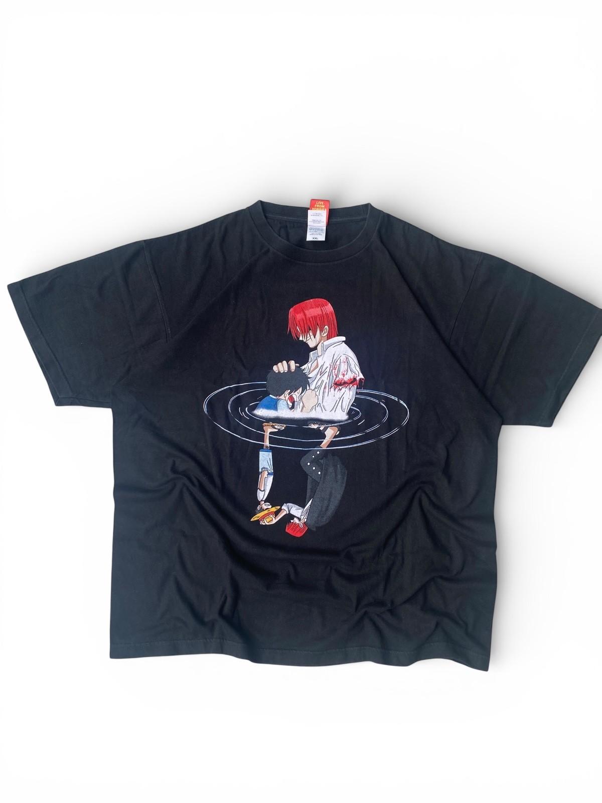 One Piece Luffy Shanks Rare Bootleg Anime Tee XXL Black Graphic Shirt M