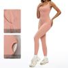 European & American One-Piece Brushed Yoga Bodysuit: Tight-Fitting, Slimming, Sports & Fitness Wear