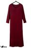 Azulte Maxi Long Solid Size Red Women's Dress, Sleeve, Color, Loungewear, Pajamas, One-Mile Wear, T-Shirt Dress, Red, 102, L,
