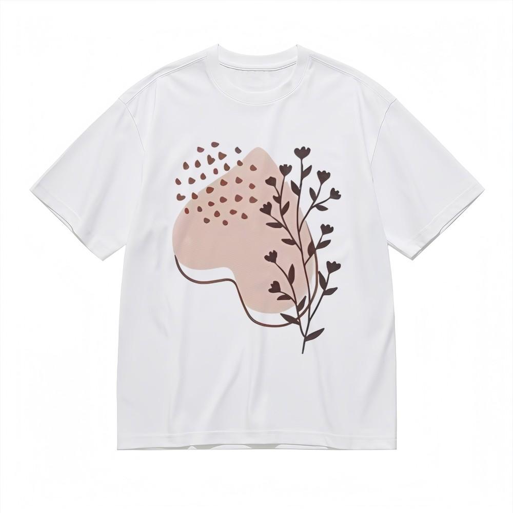 

Women s Soft Breathable All Season Classic T-Shirt Minimalist Brown Floral Tee XL