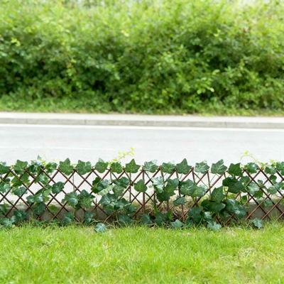 Fake Ivy Vine Retractable Fence1Sheet UV Protection Garden Balcony Trellis Fence Outdoor Decoration Shield