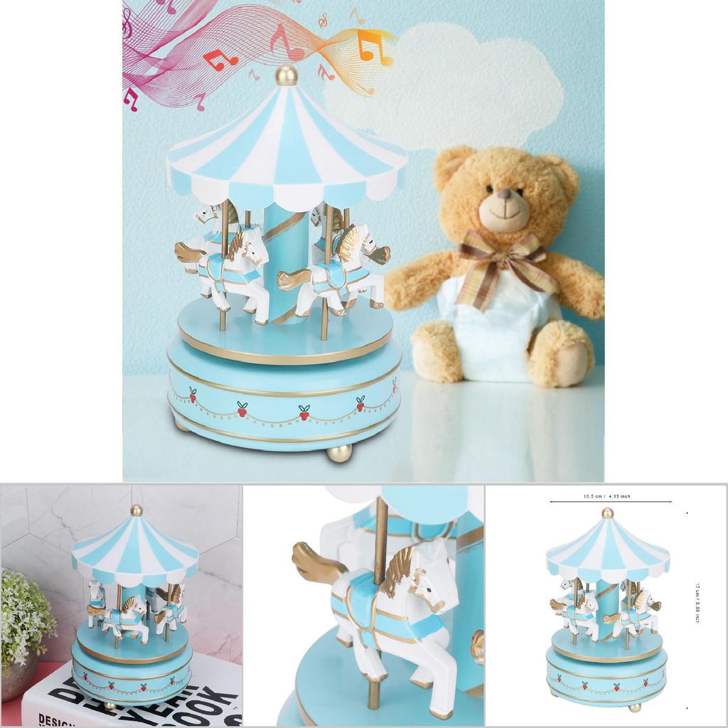Karussell Spieluhr Geschenk Weihnachten Hochzeit Geburtstag Geschenk Deko Blau