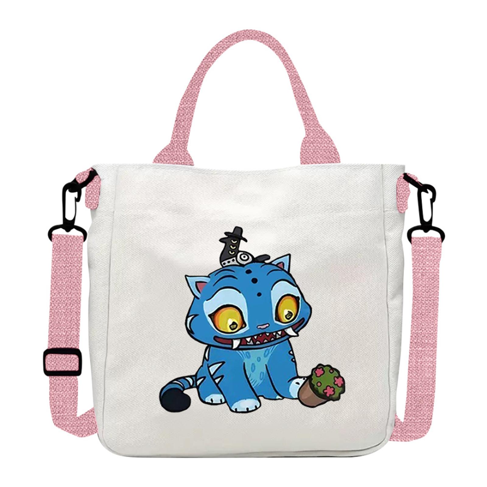 

Group Canvas Bag Cartoon Little Illustration Student Collection Handbag Crossbody Shopping Bag One Size