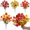 Plastic Artificial Pansy Flowers 7 Fork Flowers Bundle Fake Flowers No Fade Tricolor Violet Faux Pansy Flowers Indoor Outdoor