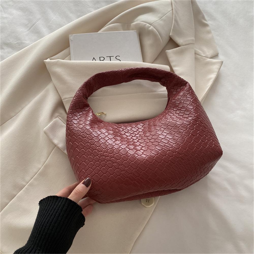 

Сумки на плече з м’якого поліуретану Елегантні жіночі сумки з верхньою ручкою з тканим візерунком червоний