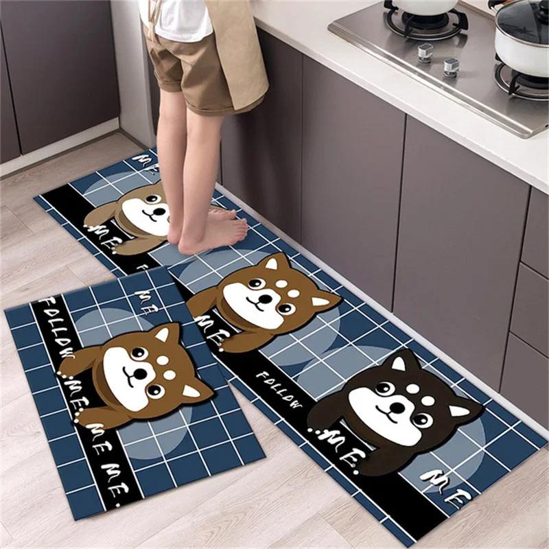 Cartoon Non-slip Soft Kitchen Mat Home Long Strip Kitchens Rug Set Entrance Doormat Washable Hallway Carpet Bath Living Room Rug