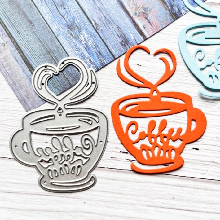 Heart Coffee Metal Cutting Dies Card Emboss DIY Photo Album Template Scrapbook