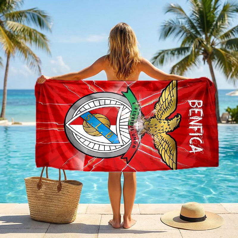 Benfica Fc Fashion Beach Towel: Ideal for Summer Adventures Soft, Absorbent and Quick Drying Suitable for Swimming and Bathing
