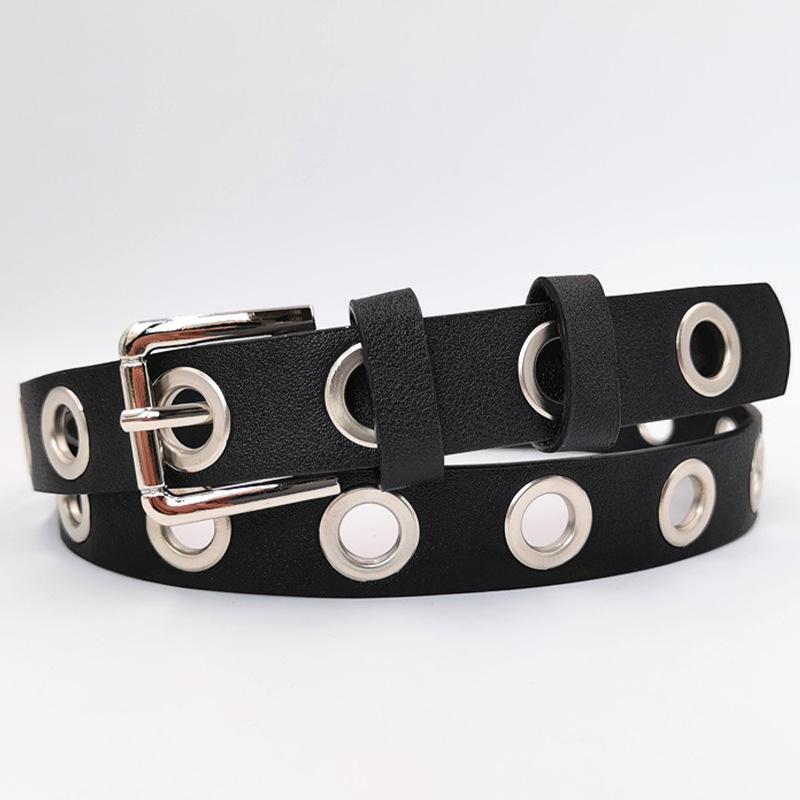 Punch-free Student Personality Atmospheric Eye Hardware Belt Women Jeans Decoration Pu Belt