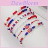 Usa Flag Beaded Bracelet Handmade Geometric Jewelry For Independence Day Celebrations