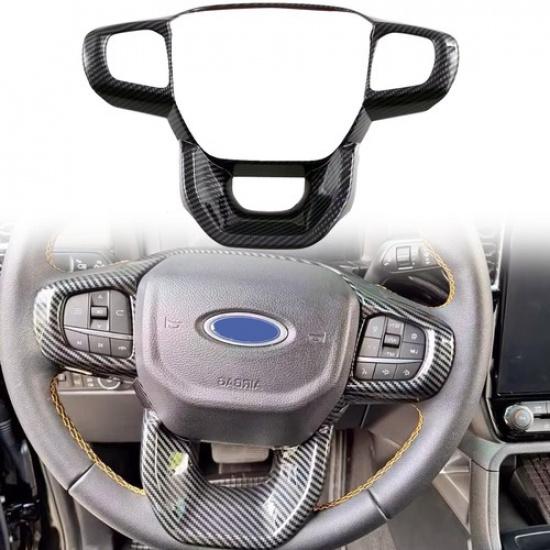 for Ford Ranger P703 2023 2024 Carbon Fiber Steering Wheel Button Cover Trims