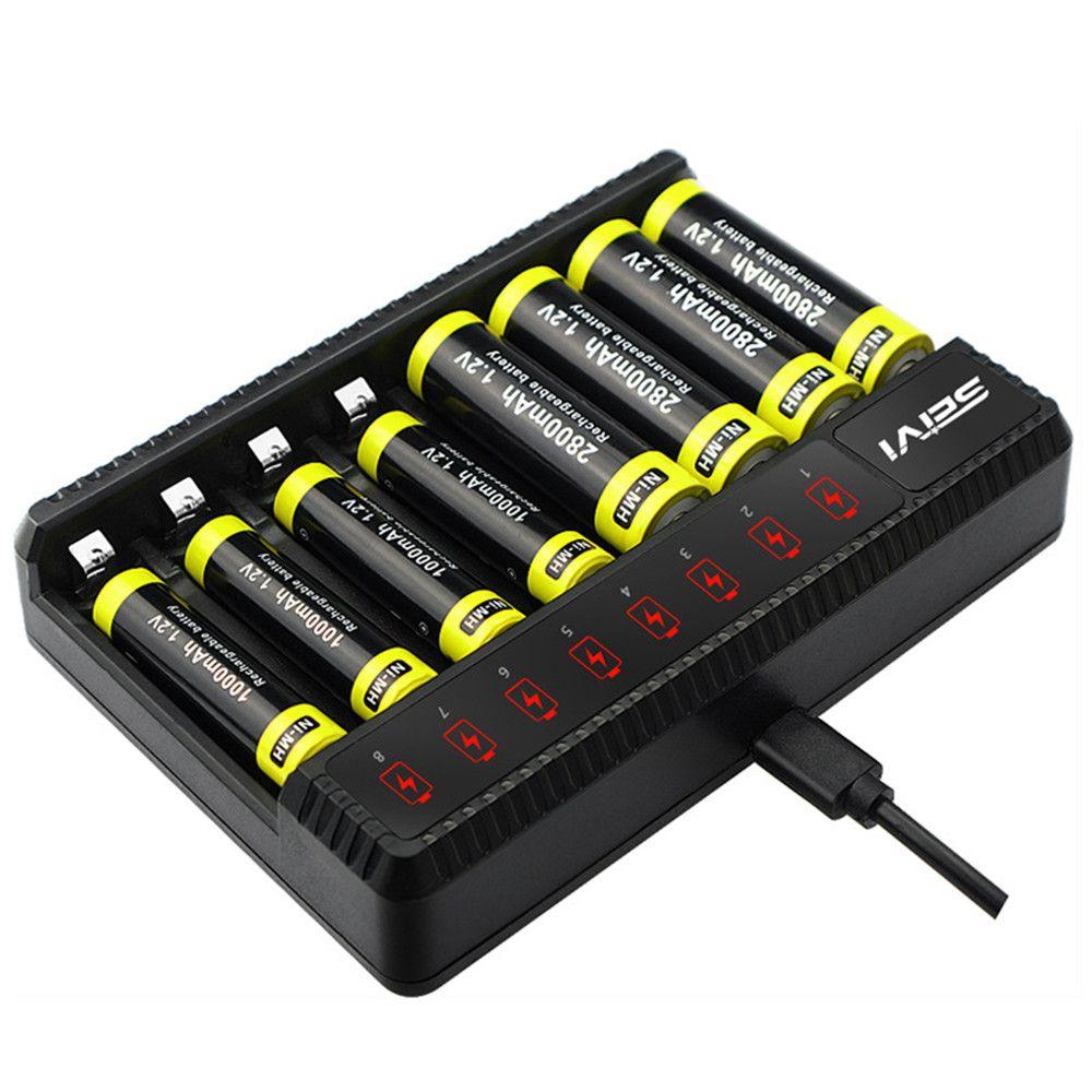 Durable Rechargeable Portable Intelligent Battery Charger 8 Slot Fast Charging Dock Adapter
