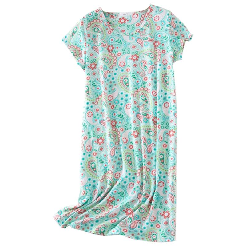 

Women Round Neck Short Sleeve Casual Nightdress Printed Loungewear S