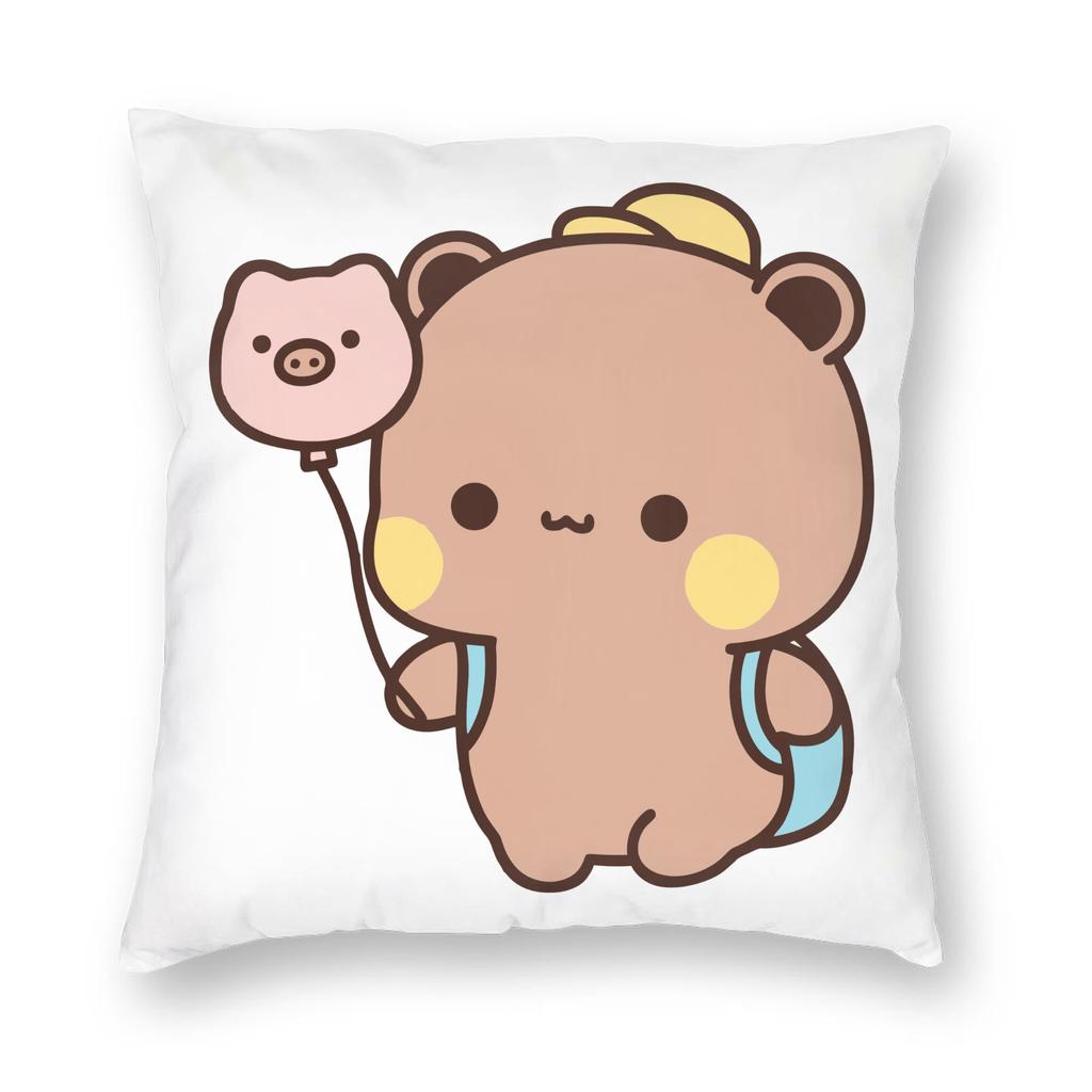 Cute Panda Bear Bubu Dudu Pillowcase Printed Polyester Cushion Cover Decor Throw Pillow Case Cover Home Zipper 18''