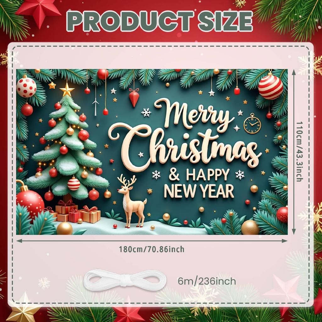 Christmas Holiday Background Reindeer Pattern Happy New Year Backdrop Winter Celebration Display Festive Typography For Winter