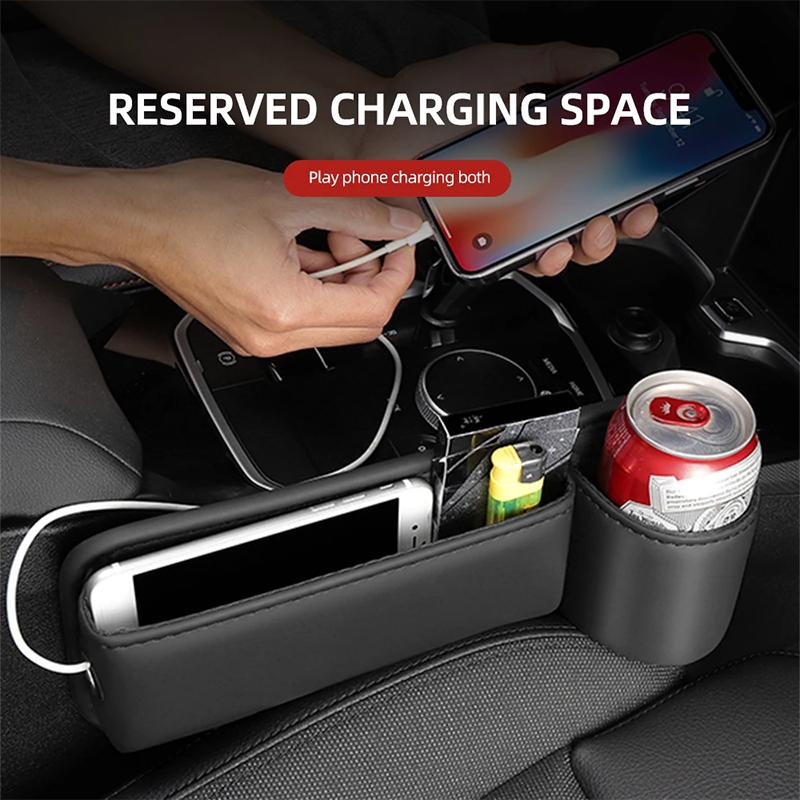 AAAQK1 Leather Car Seat Sewn Gap Crevice Slot Storage Box Cup Holder For BMW E46 F30 E60 E90 F10 X5 E70 E39 E36 E87 X7 E92 E91 E28 X3 X