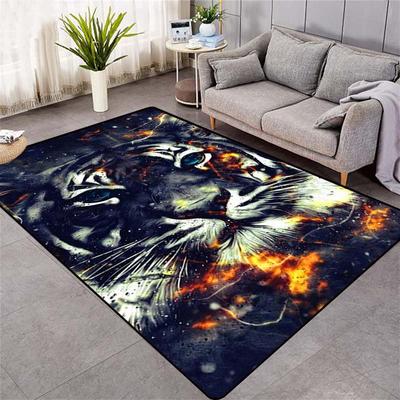 Fashion Tiger Pattern Carpet On The Floor 3D Animal Printed Big Carpet Living Room Soft Bathroom Mat Absorb Anti-slip