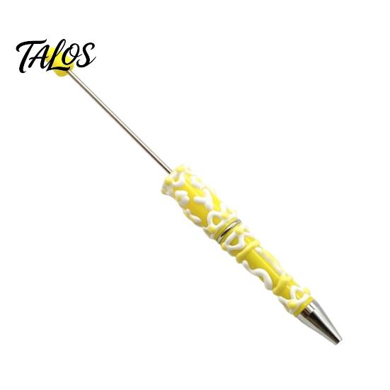 Smooth Ink Ballpoint Pen DIY Beadable Pen, Plastic Beaded Black Writing for Students Teens Teachers School Office Supplies Unique Hand-painted