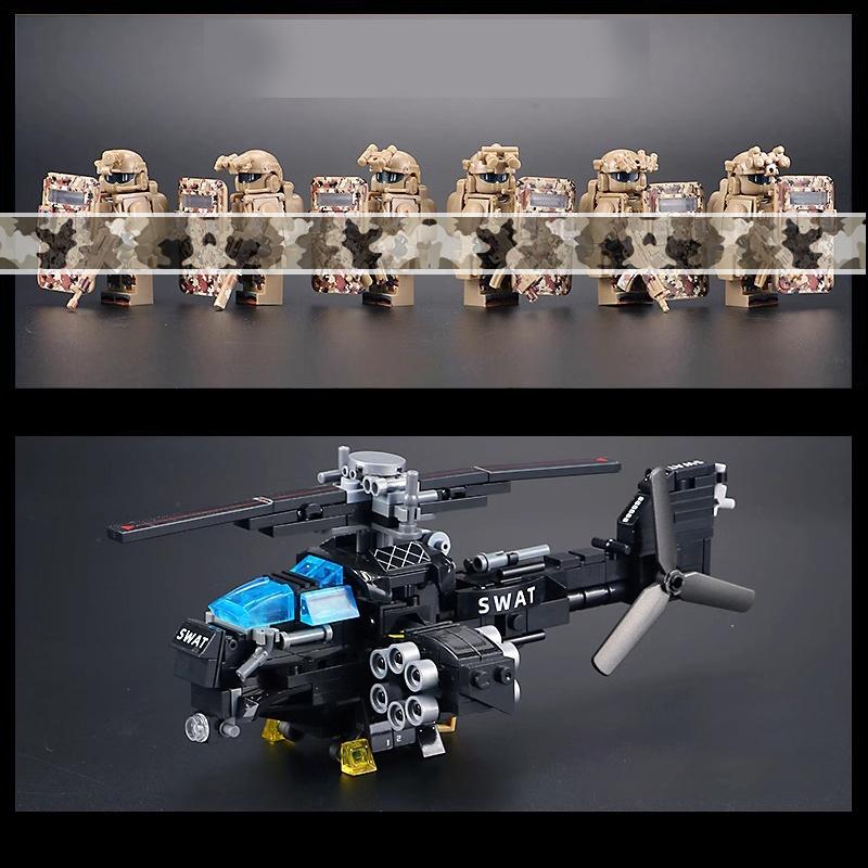 Military Mini Figures Collection Set, Special Forces Camo Commando Building Blocks, Army Role Play Toys Gift for Boys Children