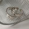 925 Silver Star Open Ring Y2K Couple Zircon Jewelry Wide Retro Finger Rings for Women Men Lovers Gift