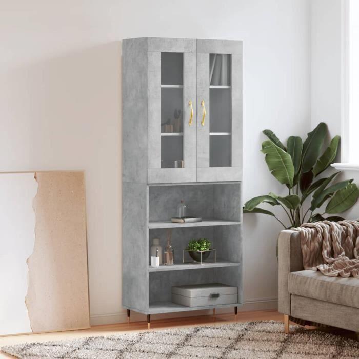 VidaXL Highboard Concrete Grey 69.5x34x180 Cm Engineered Wood 3198709