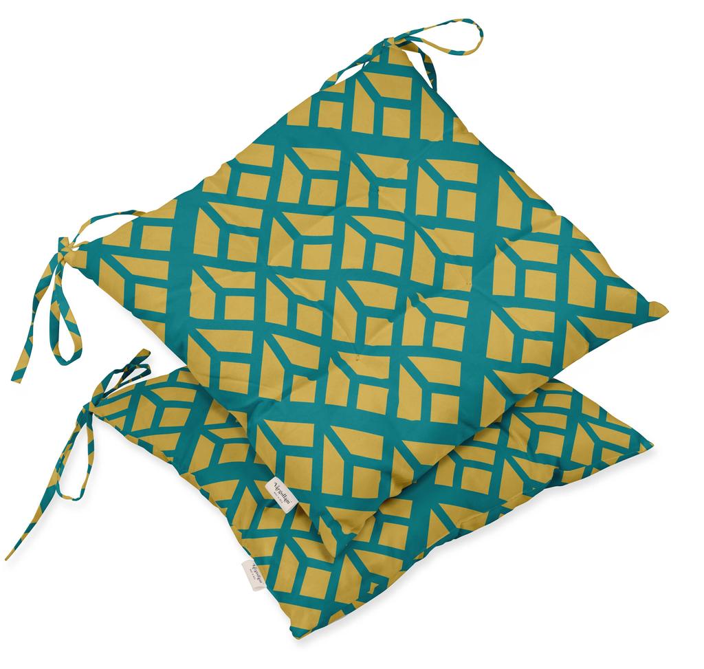 Vargottam Indoor Outdoor Tufted Printed Square Seat Patio Cushion Set Of 2 Water Resistant Patio Furniture Seat Cushion 19,inches, Purple |