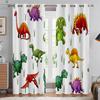 Cute Cartoon Animal Dinosaur Print Curtains 100% Polyester Bedroom Living Room Study Kids Room Decorative Curtains 2 Pieces