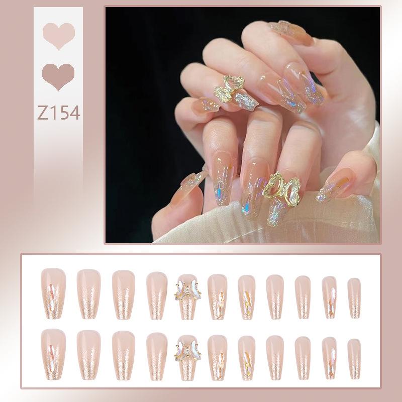 Press On Acrylic Fake Nails Set with Glue High Quality Handmade Nail Extension French Tips Woman False Short Nails Press Ons