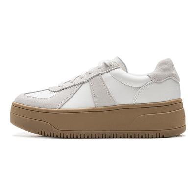 Li Ning Cheese 2.0 Προπονητικά Casual Ευέλικτα Κλασικά Ρετρό Παπούτσια Σκέιτ Χαμηλού Προφίλ με Χοντρή Σόλα που Αυξάνουν το Ύψος Γυναικεία αθλητικά παπούτσια Cloud-White AGCU534-2