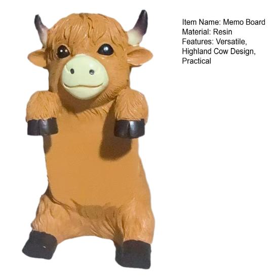 Planche à Mémo Vache des Highlands Porte-Notes en Résine Décoration de Bureau Mignonne Organisateur pour Bureau et Étude Cadeau Pratique pour la Maison et le Bureau