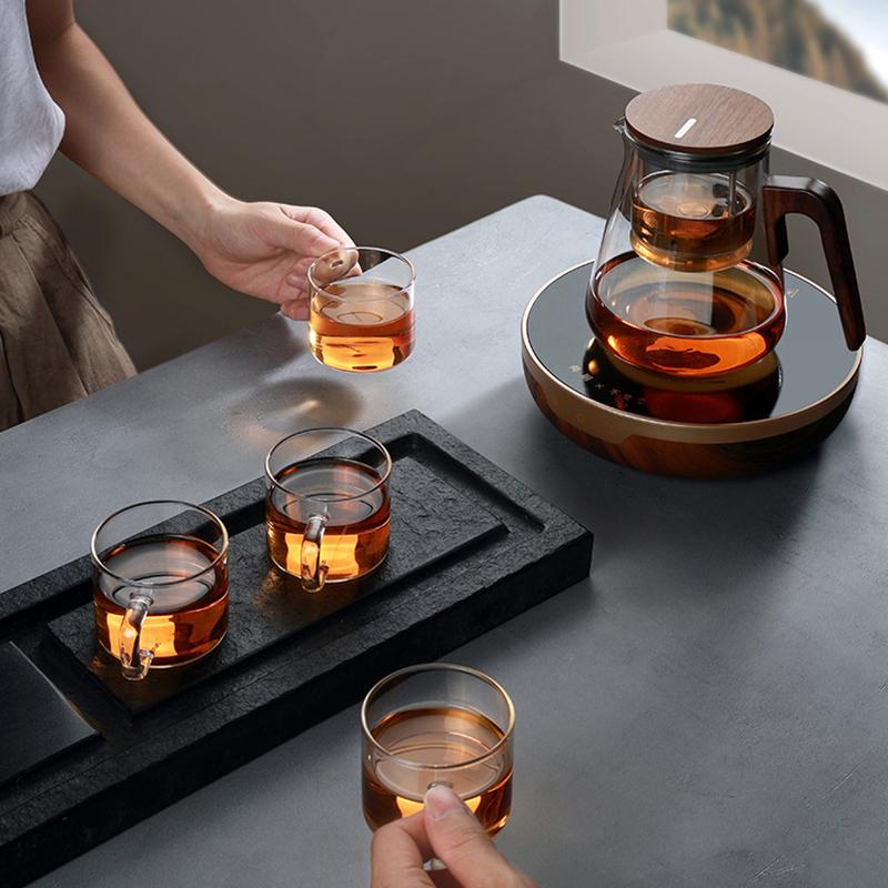 Bonston Elegant Cup Insulation Separation Bubble Teapot Heat-resistant Glass Teapot Simple Filter Tea Cup 500ml