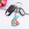 WTEMPO Spring Party Easter Rabbit Ear Easter Egg Keychains Kit Bags Pendant Keychains Car Key Door Key Decorations DIY Keychain Crafts Making Supplies