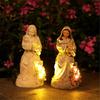 Artistic Religious Mother Son Statue Resins Figurine with LED Light Nursery Decors Mother Day Present For New Mom