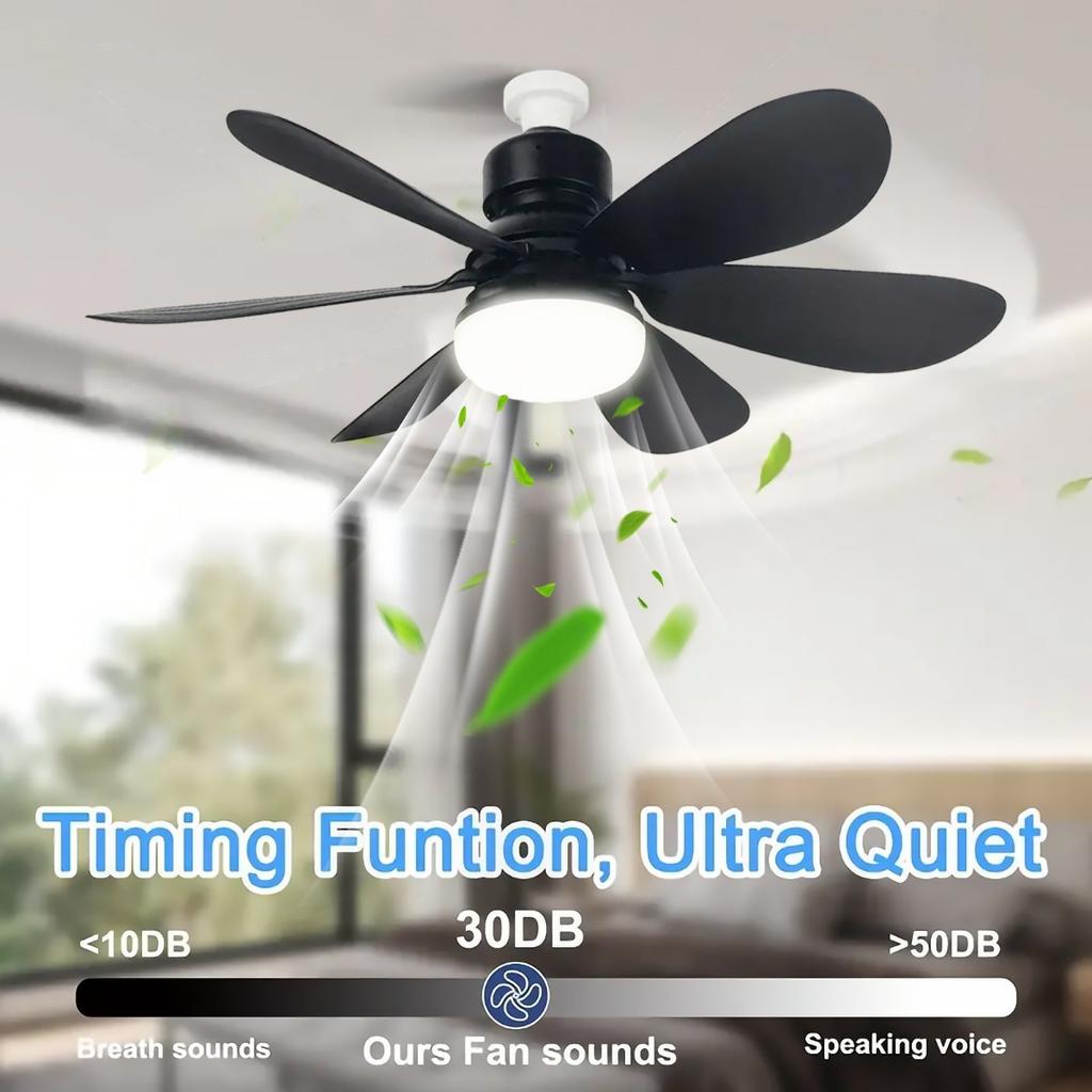 Intelligent Ceiling Fan with Light, Remote Control, Adjustable LED, 6 Blades, Ceiling Fan Installation, Hard Wired, 85V-265V Voltage, Lighting