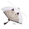 Quality 1 pcs Cat Patterns Handmade Bamboo Wooden Cartoon Home Decoration Folding Fan Silk Fan Fan Crafts